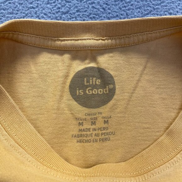 Men’s Life Is Good Size M “Ocean State Of Mind” Gold & Green Surfer T Shirt - Picture 3 of 11